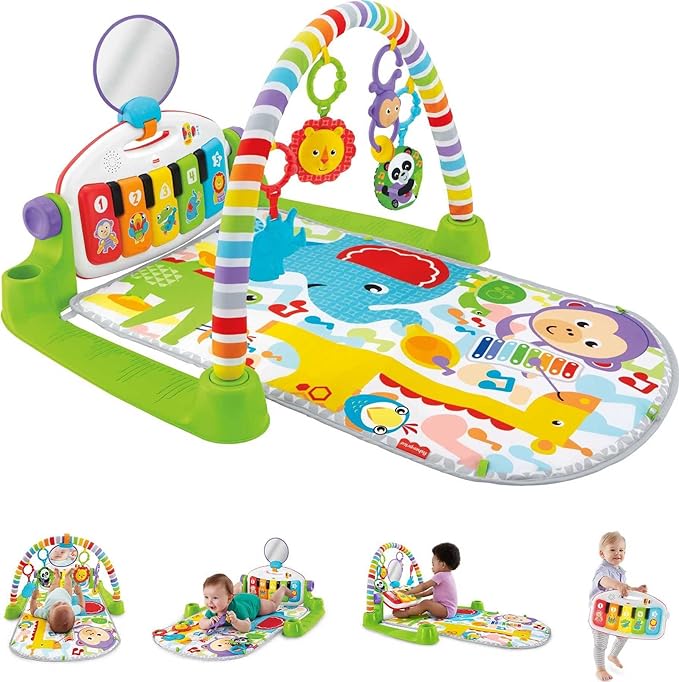 Fisher-Price Baby Playmat Deluxe Kick & Play Piano Gym with Musical -Toy Lights & Smart Stages Learning Content for Newborn to Toddler