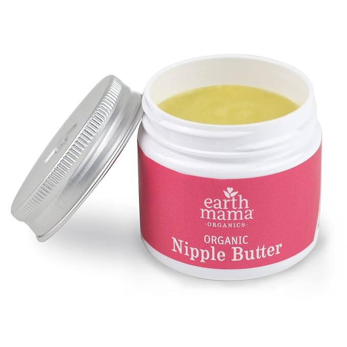 Organic Nipple Butter Breastfeeding Cream by Earth Mama | Lanolin-free, Postpartum Essentials Safe for Nursing, Non-GMO Project Verified, 2-Fluid Ounce